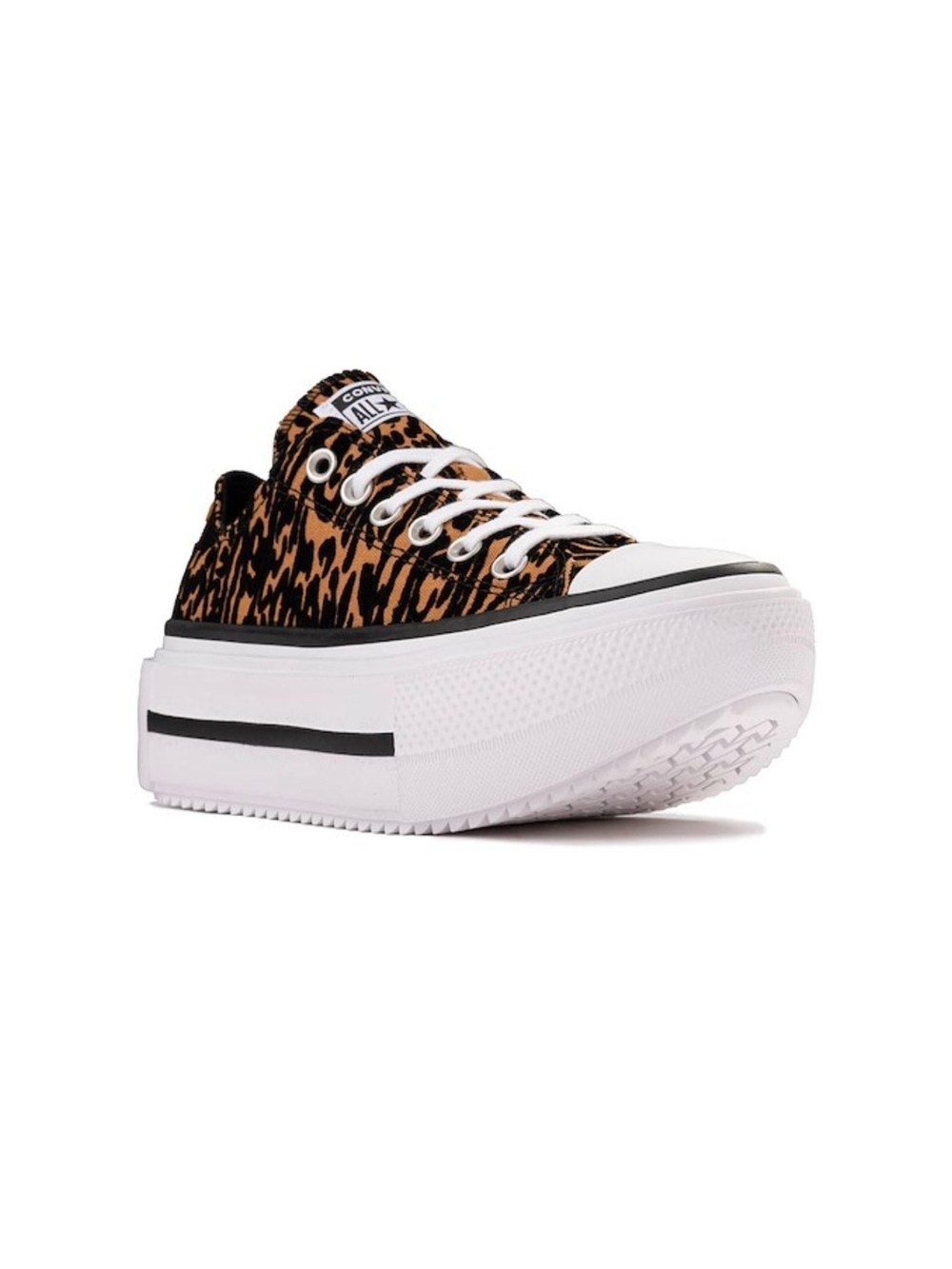 Converse Chuck Taylor All Star Lift Double Stack Low-Top Sneaker - Leopard 10 - Picture 7 of 11